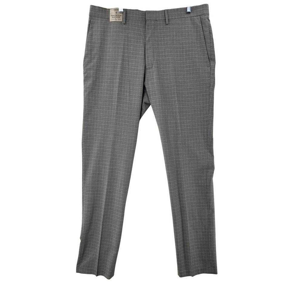 Reaction Kenneth Cole Mens 36x34 Slim Fit Stretch Premium Flex Mini Plaid
